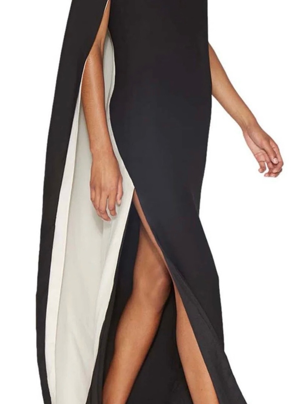 Halston Heritage One-Shoulder Black Evening Gown - Picture 2 of 6